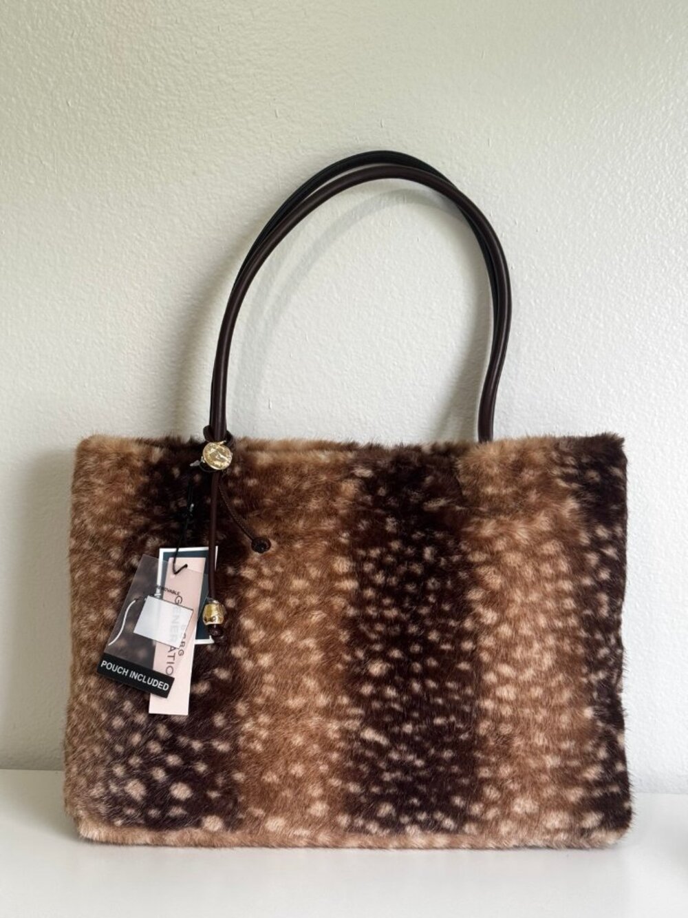 Fawn Faux Fur Tote Bag Deer Large Totebag